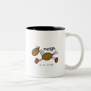 Stick Figure Horse Tshirts and Gifts Two-Tone Coffee Mug