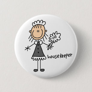 Stick Figure Housekeeper Button