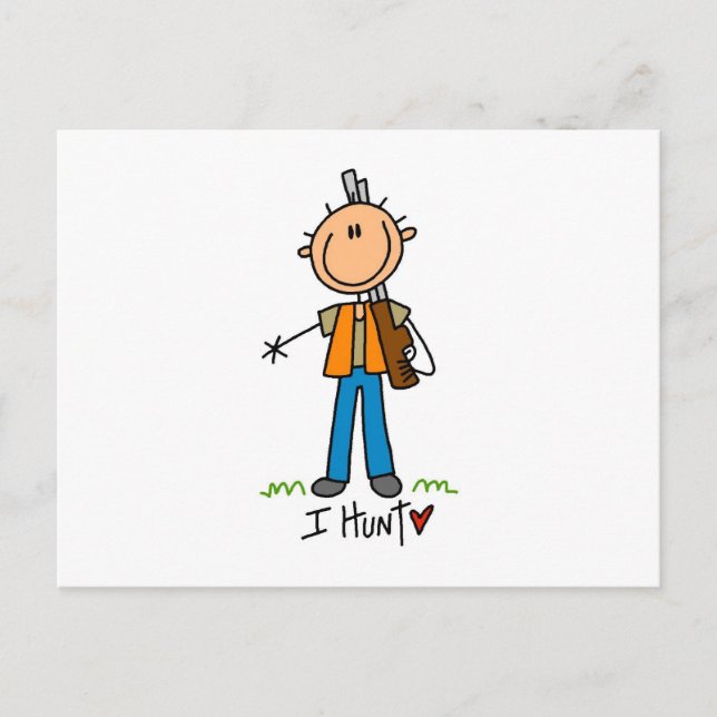 Stick Figure Hunter Postcard (Front)