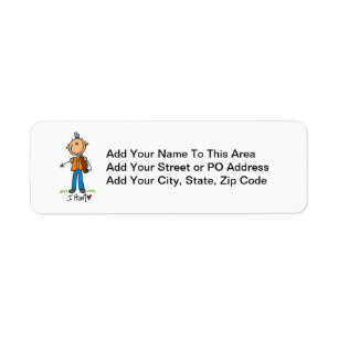 Stick Figure Hunter Return Address Label