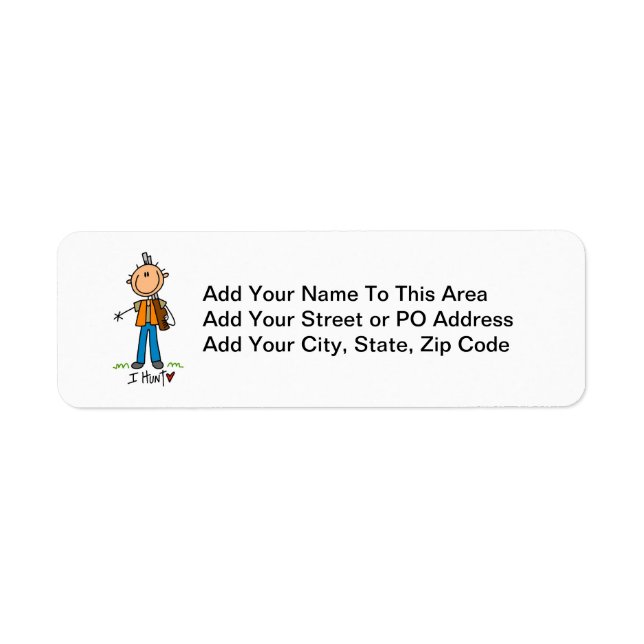 Stick Figure Hunter Return Address Label (Front)