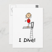 Stick Figure I Dive Tshirts and Gifts Postcard (Front/Back)