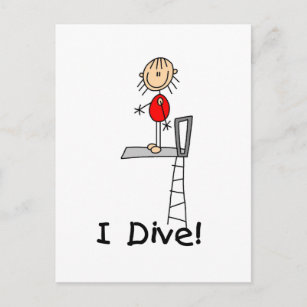 Stick Figure I Dive Tshirts and Gifts Postcard