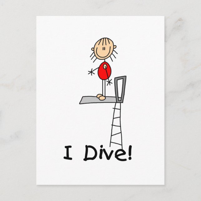 Stick Figure I Dive Tshirts and Gifts Postcard (Front)