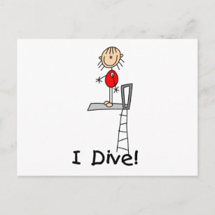 Stick Figure I Dive Tshirts and Gifts Postcard