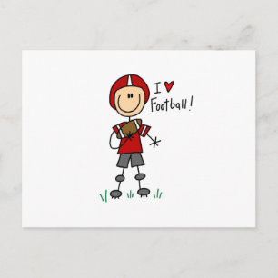 Stick Figure I Love Football T-shirts and Gifts Postcard