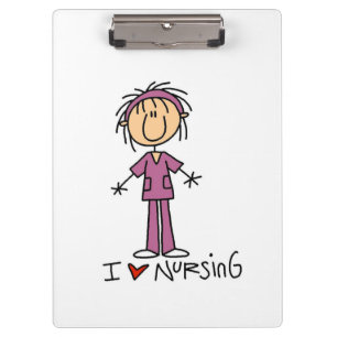 Stick Figure I Love Nursing Clipboard