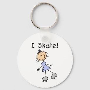 Stick Figure I Skate Tshirts and Gifts Key Ring