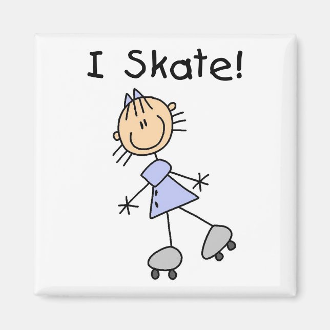 Stick Figure I Skate Tshirts and Gifts Magnet (Front)