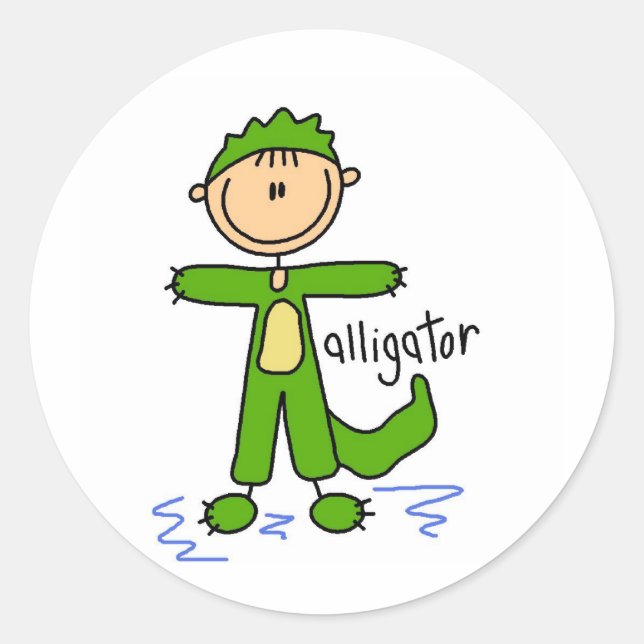 Stick Figure In Alligator Suit Sticker (Front)