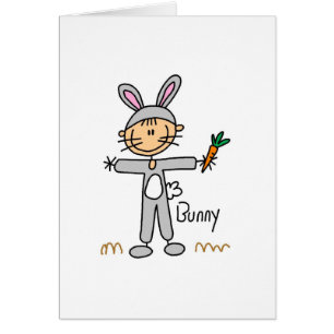 Stick Figure In Bunny Suit Card