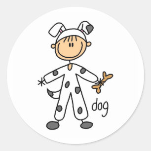 Stick Figure In Dog Suit Sticker