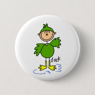 Stick Figure In Duck Suit Button