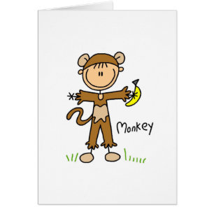 Stick Figure In Monkey Suit Card