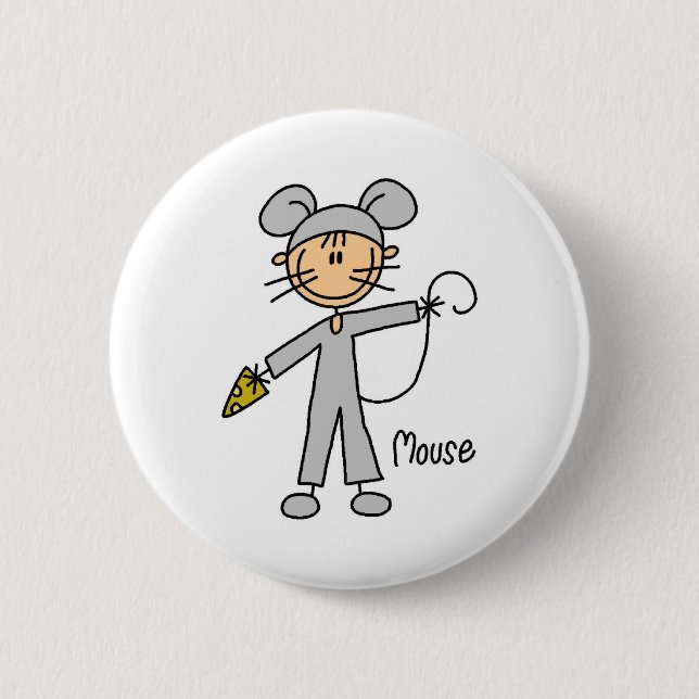 Stick Figure In Mouse Suit Button (Front)