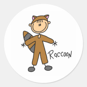 Stick Figure In Racoon Suit Sticker
