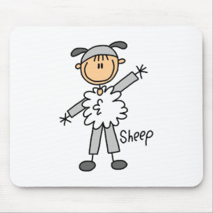 Stick Figure In Sheep Suit Mousepad