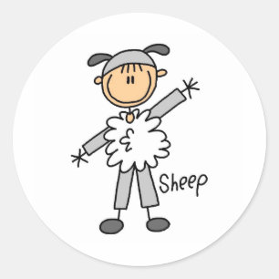 Stick Figure In Sheep Suit Sticker