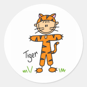 Stick Figure In Tiger Suit Sticker