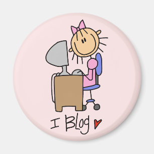 Stick Figure Internet Blogger Magnet