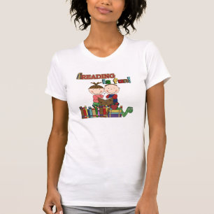 Stick Figure Kids Reading is Fun T-Shirt