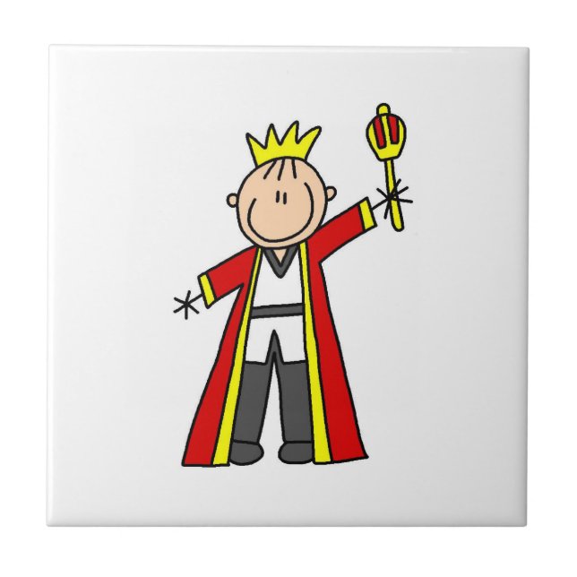 Stick Figure King Ceramic Tile (Front)