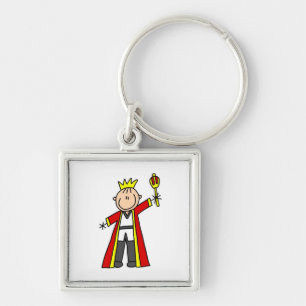 Stick Figure King Key Ring