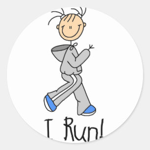 Stick Figure Lifting Sticker