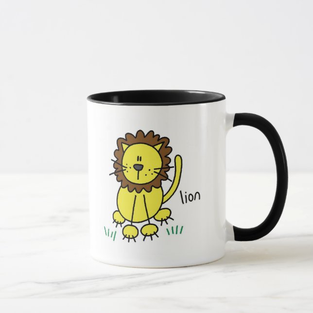Stick Figure Lion T-shirts and Gifts Mug (Right)