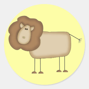 Stick Figure Lion Tshirts and Gifts Classic Round Sticker