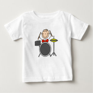 Stick Figure Male Drummer T-shirts and Gifts