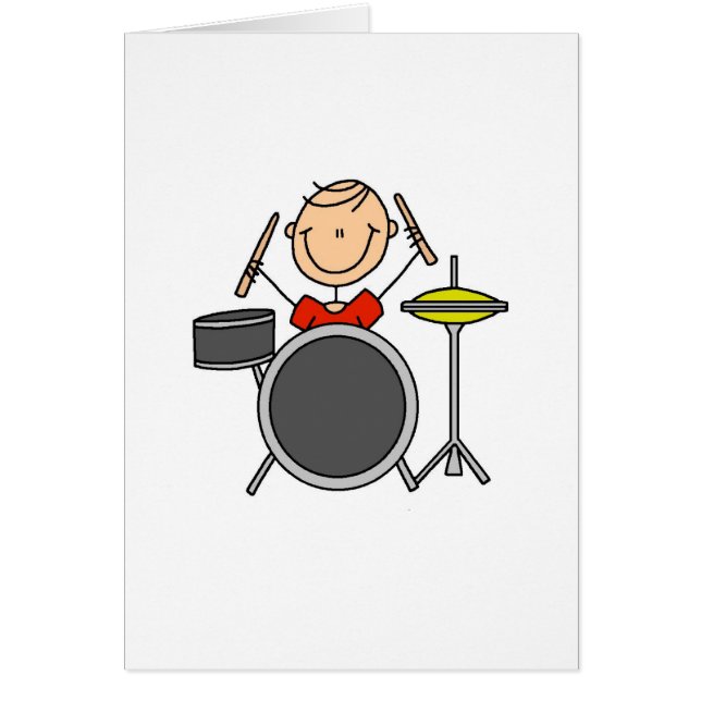 Stick Figure Male Drummer T-shirts and Gifts (Front)