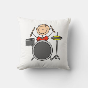 Stick Figure Male Drummer T-shirts and Gifts Cushion