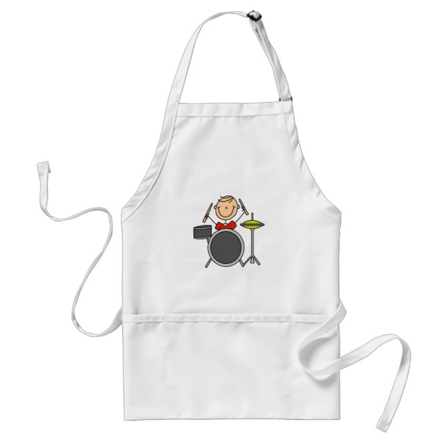 Stick Figure Male Drummer T-shirts and Gifts Standard Apron (Front)