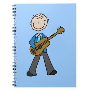 Stick Figure Male Guitar Player T-shirts and Gifts Notebook