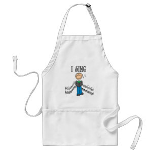 Stick Figure Male I Sing T-shirts and Gifts Standard Apron