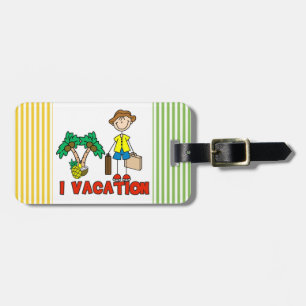 Stick Figure Male I Vacation Luggage Tag