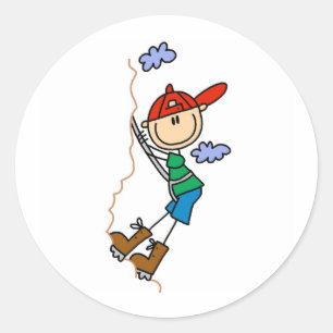Stick Figure Mountain Climbing Stickers