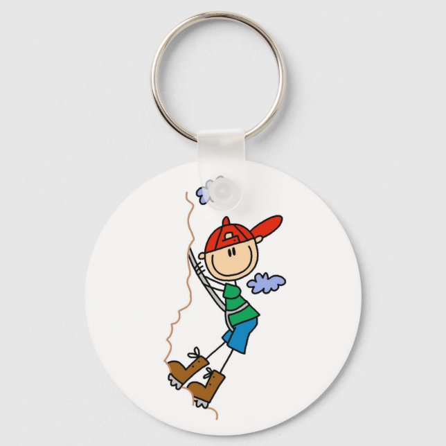 Stick Figure Mountain Climbing Tshirts and Gifts Key Ring (Front)