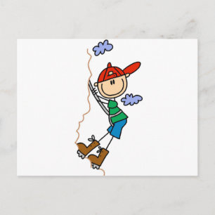 Stick Figure Mountain Climbing Tshirts and Gifts Postcard