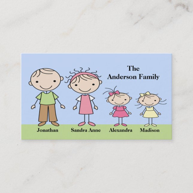 Stick Figure Mummy Calling Cards (Front)