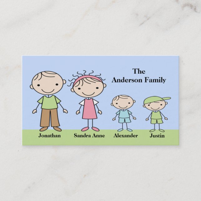 Stick Figure Mummy Calling Cards (Front)