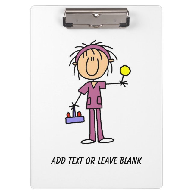Stick Figure Nurse Clipboard (Front)