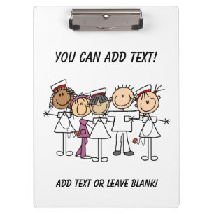 Stick Figure Nurses Customised Clipboard