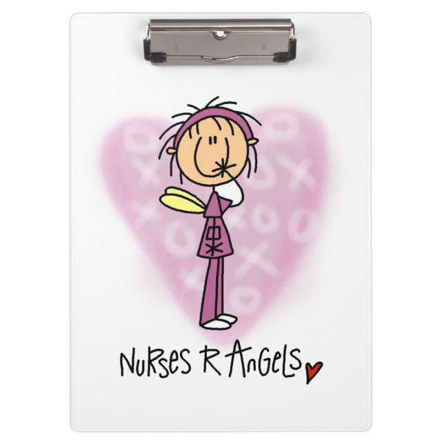 Stick Figure Nurses R Angels Clipboard (Front)