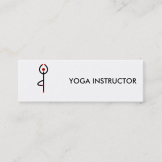 Stick figure of tree yoga pose. mini business card