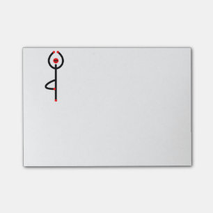 Stick figure of tree yoga pose. post-it notes