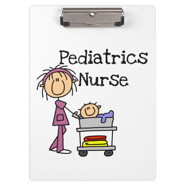 Stick Figure Paediatrics Nurse Clipboard (Front)