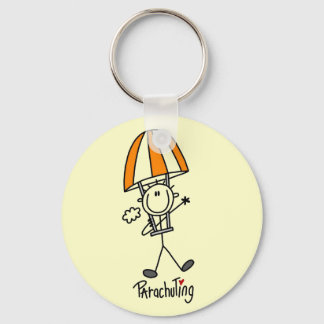 Stick Figure Parachuting T-shirts and Gifts Key Ring