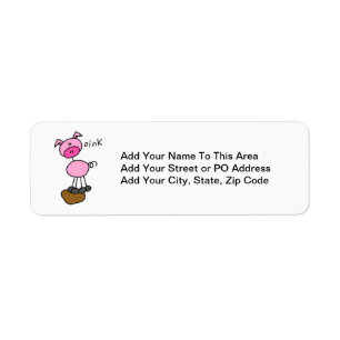 Stick Figure Pig T-shirts and Gifts Return Address Label
